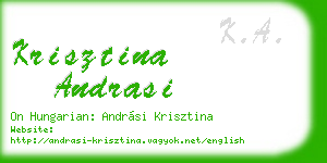 krisztina andrasi business card